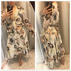 FREE PEOPLE 2 Piece Blouse & Skirt Sz Medium